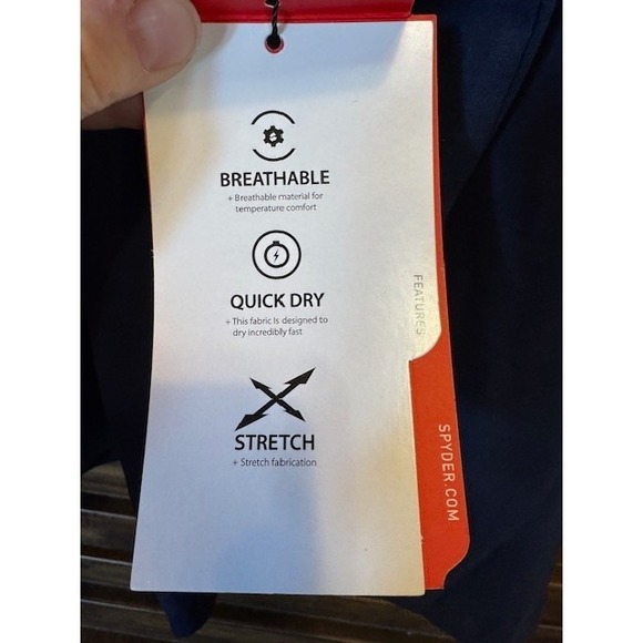 Spyder Active Performance Men's LRG Long Sleeve Shirt‎ Stretch Navy Blue Soft - Picture 6 of 11